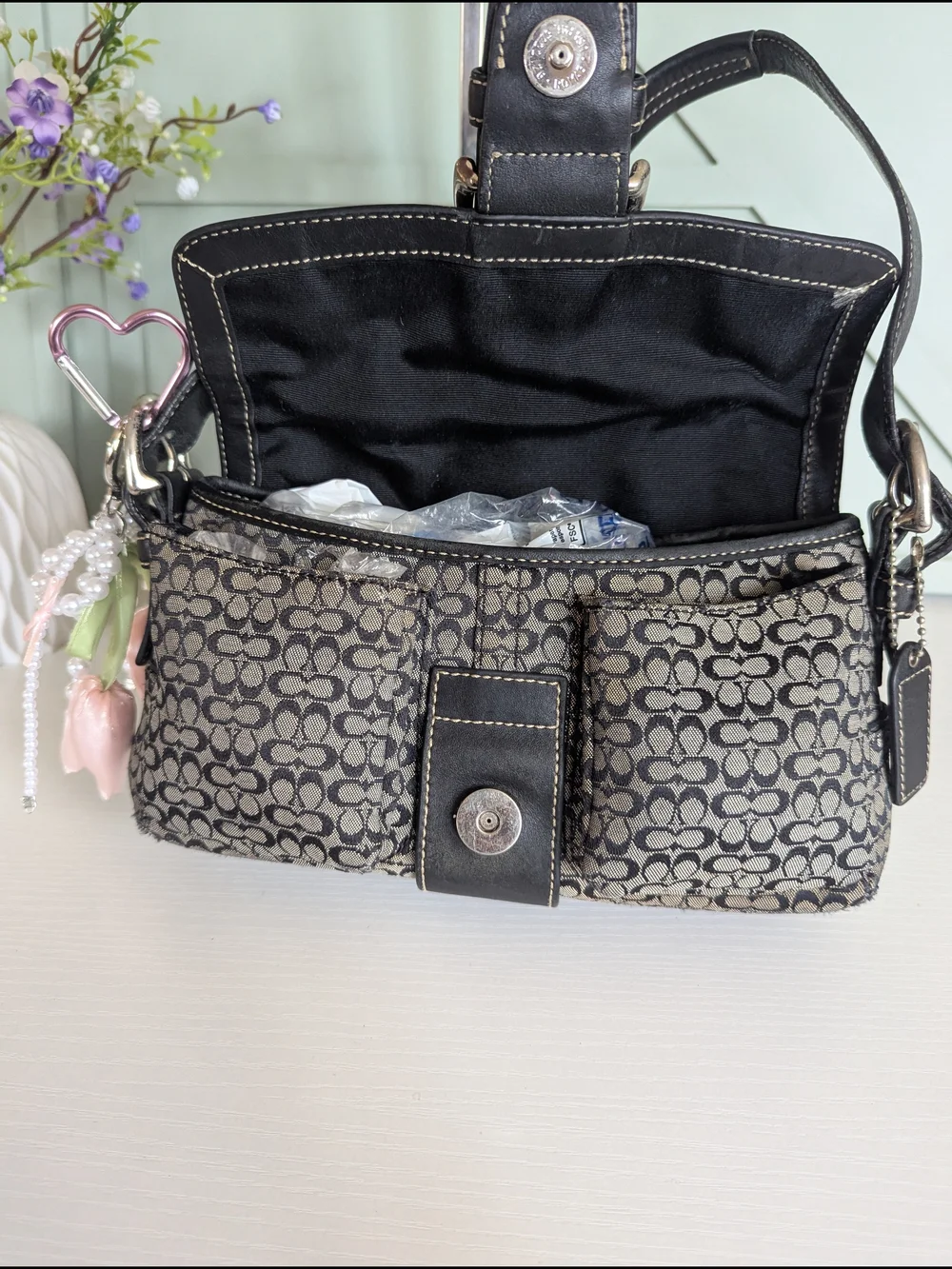 Vintage Coach Soho Signature Buckle Flap Shoulder Bag